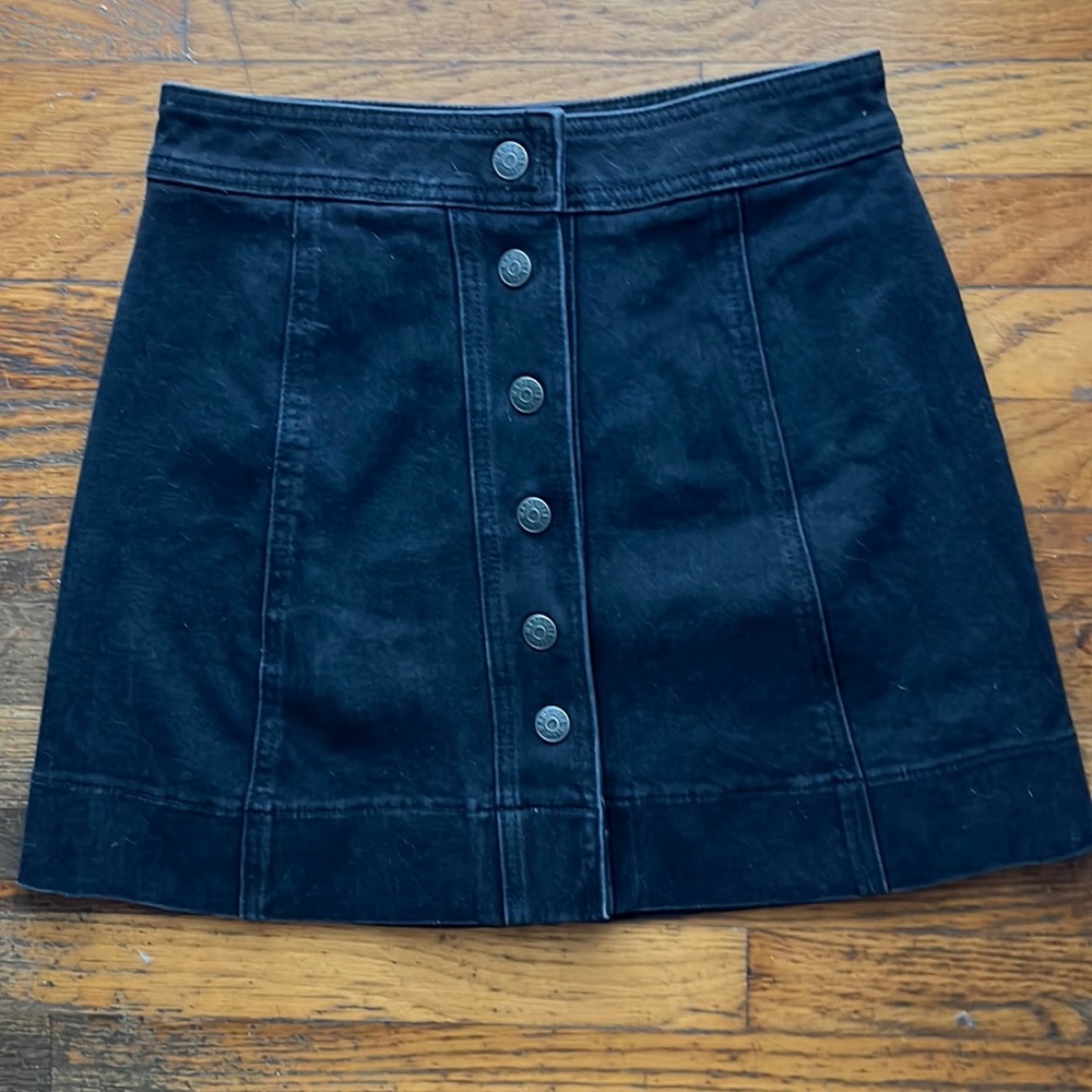 Madewell black denim mini skirt